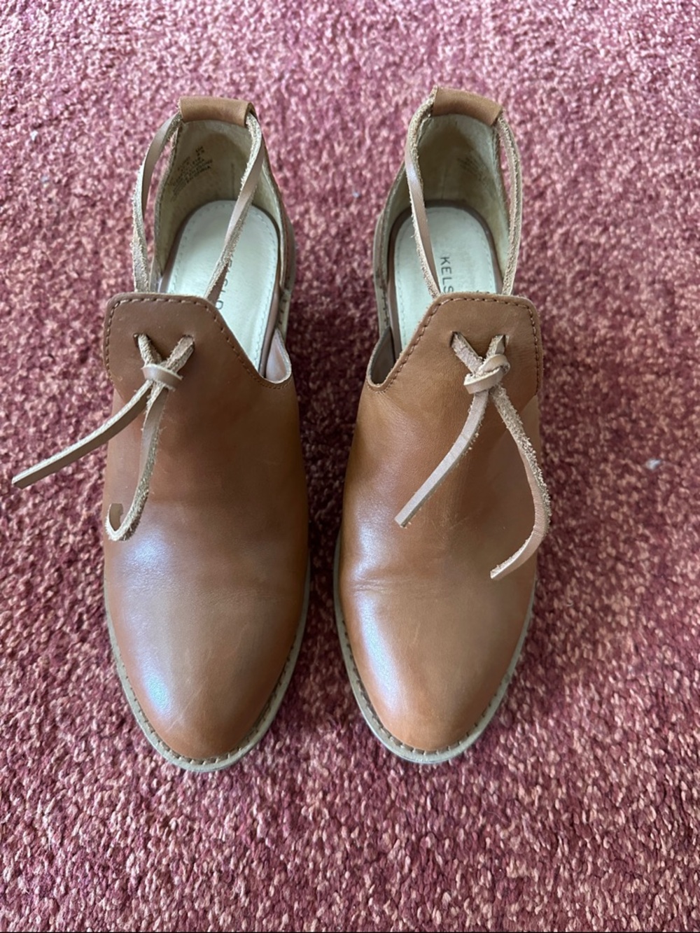 Kelsi Dagger Brooklyn Tan Leather booties with Knot Detail